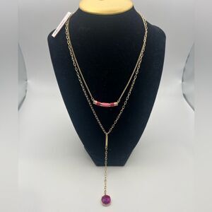 Isaac Mizrahi Gold Necklace with Pink Accents